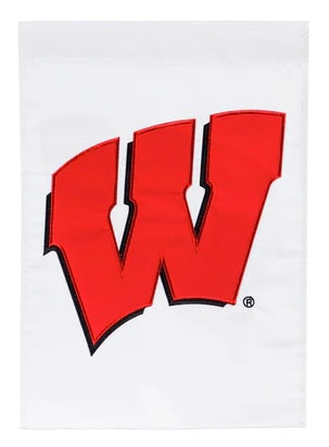 Wisconsin Badgers Garden Flag 2 Sided Applique heartlandflags