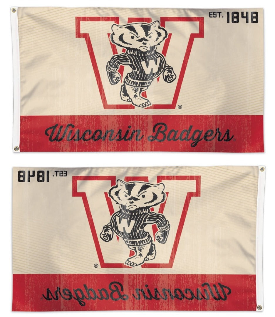 Wisconsin Badgers Vintage Logo 3x5 Flag heartlandflags