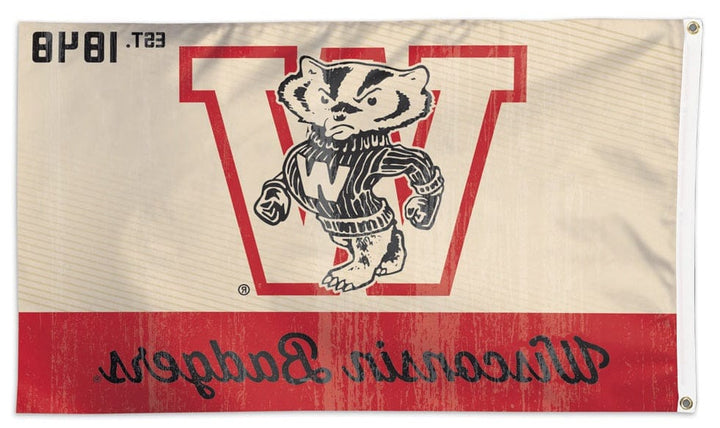 Wisconsin Badgers Vintage Logo 3x5 Flag heartlandflags