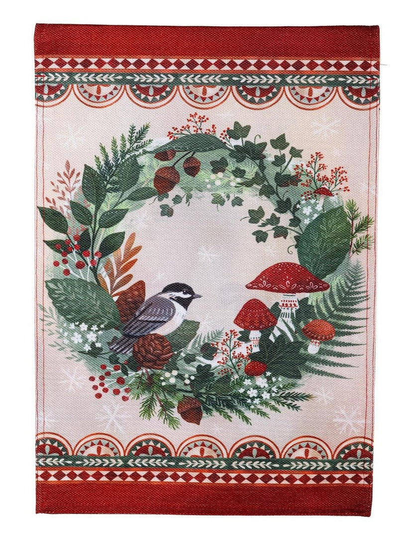 Woodland Wreath 2 Sided Garden Flag heartlandflags