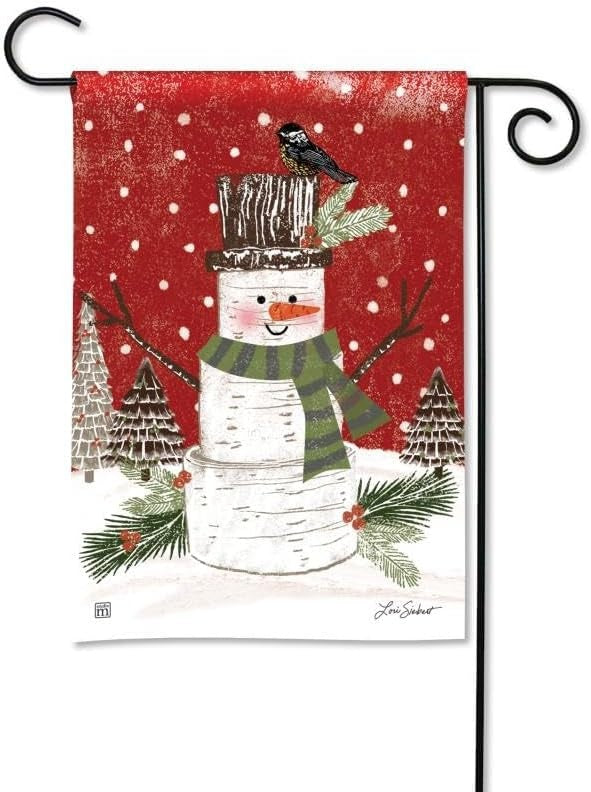 Woodsy Snowman Garden Flag heartlandflags