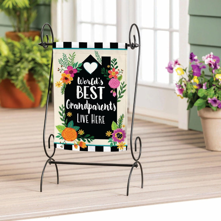 Worlds Best Grandparents 2 Sided Garden Flag heartlandflags