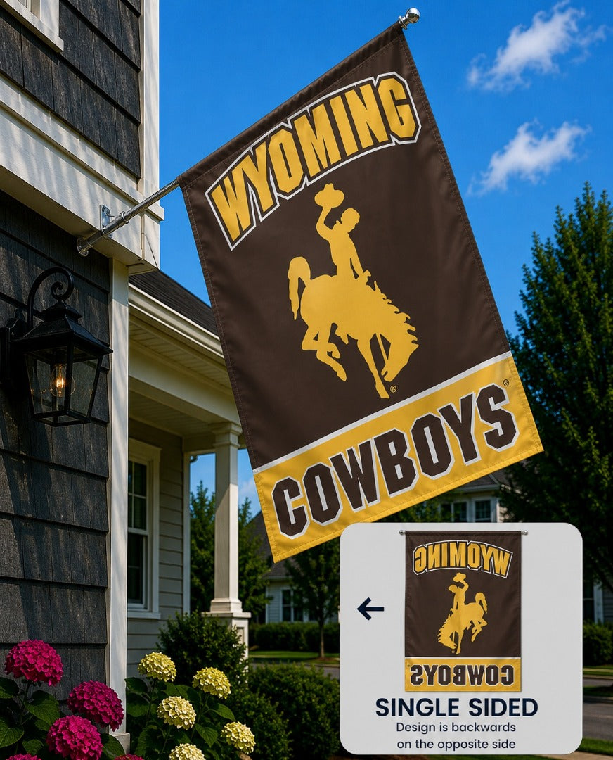 Wyoming Cowboys Banner Brown Flag heartlandflags