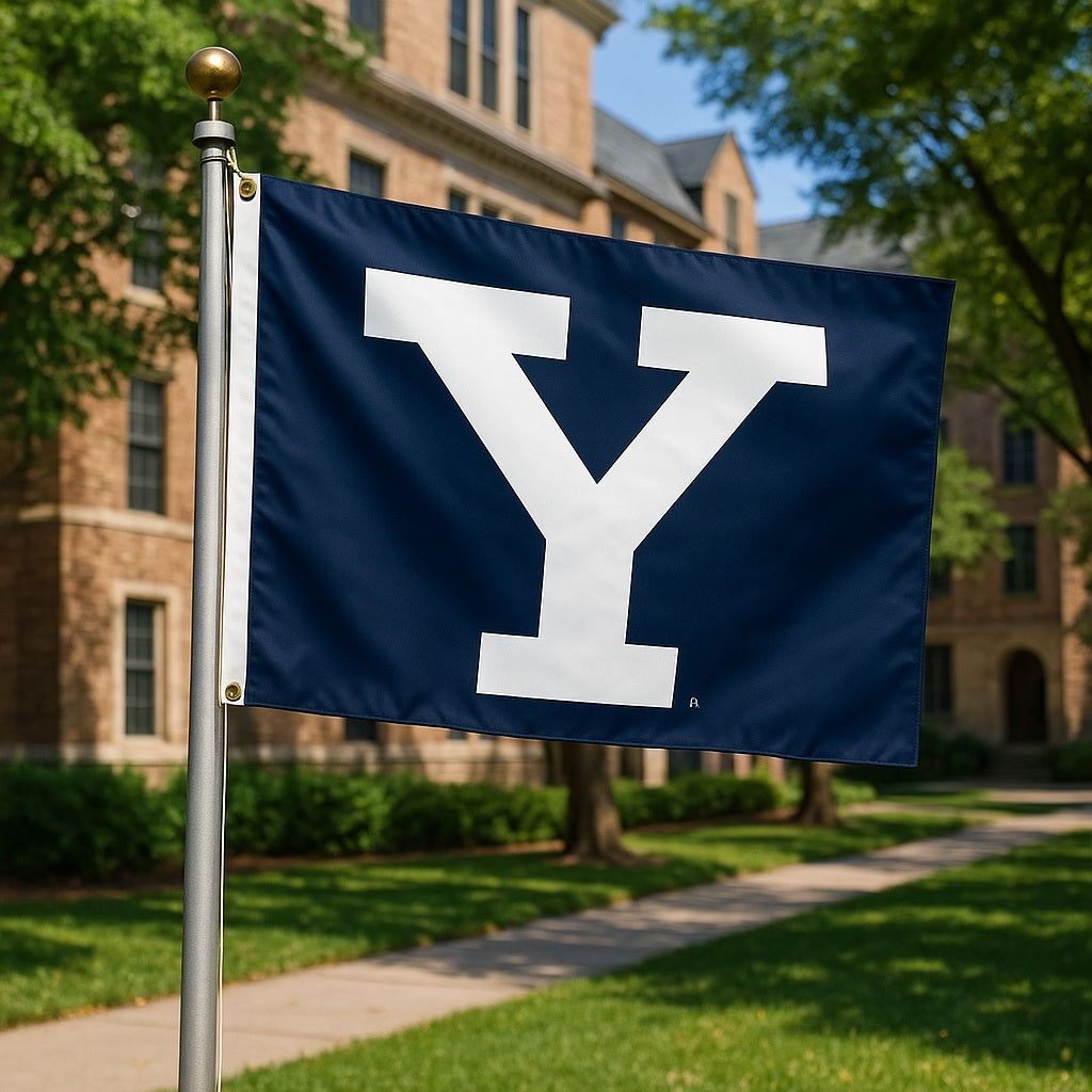 Yale Bulldogs 3x5 Flag - Official Yale "Y" Logo Navy Outdoor Flag heartlandflags