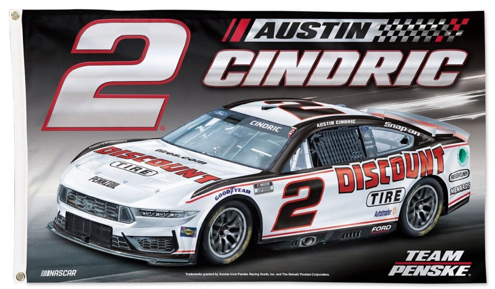 Austin Cindric Flag 3x5 Discount Tires Race Car 2024 46285324 Heartland Flags