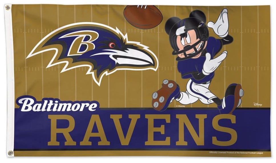 Baltimore Ravens Flag 3x5 Mickey Mouse Disney Football 73237117 Heartland Flags