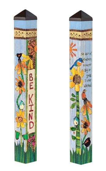 Be Kind Art Pole 40 Inches Tall Painted Peace PL1105 Heartland Flags