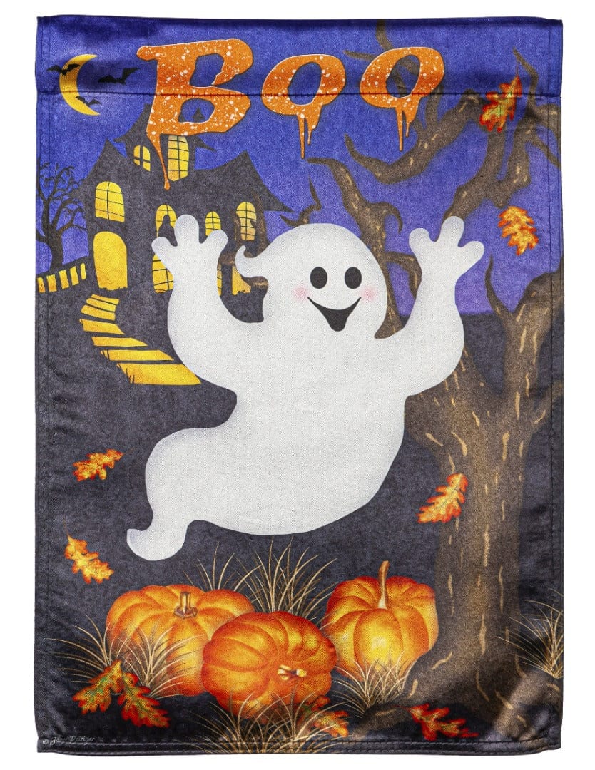 Boo Ghost Halloween Garden Flag 2 Sided 14LU11004 Heartland Flags