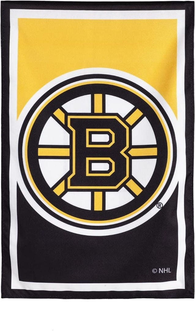 Boston Bruins Banner 2 Sided Burlap House Flag 13NB4351 Heartland Flags