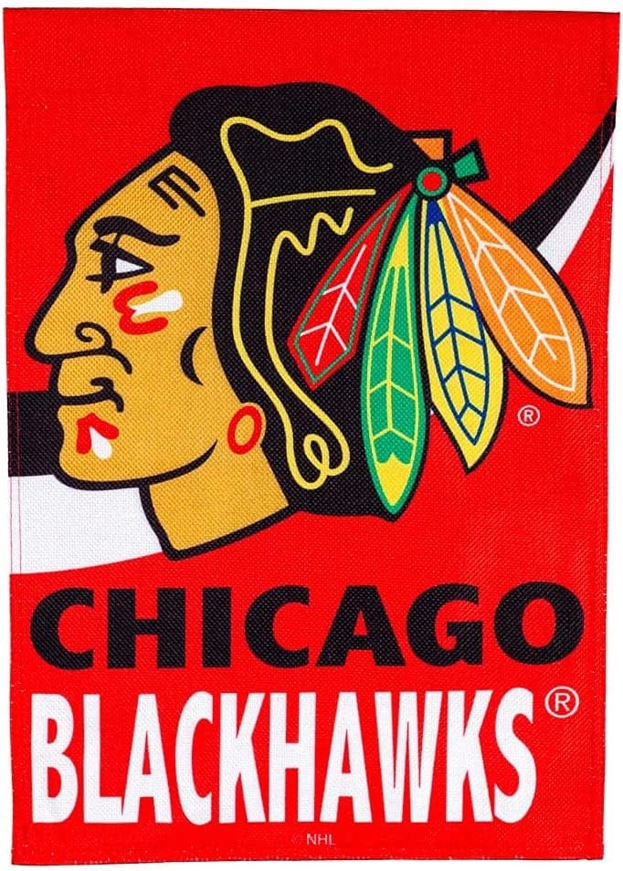 Chicago Blackhawks Garden Flag 2 Sided Burlap 14NB4355 Heartland Flags