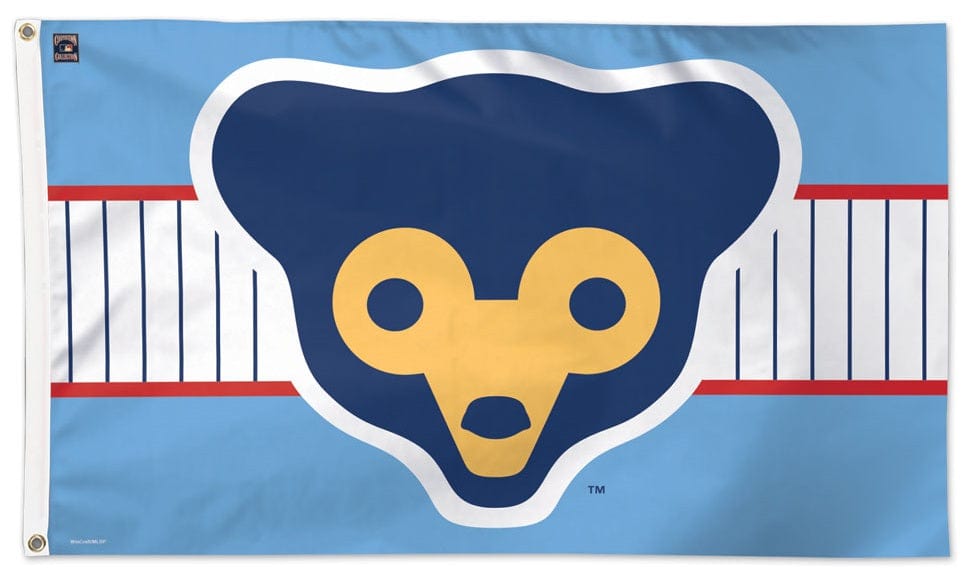 Chicago Cubs Flag 3x5 Thowback Cub Logo Baby Blue 38452119 Heartland Flags