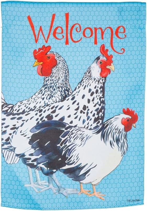 Chickens Garden Flag 2 Sided Welcome 14S11259 Heartland Flags