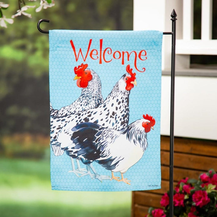 Chickens Garden Flag 2 Sided Welcome 14S11259 Heartland Flags