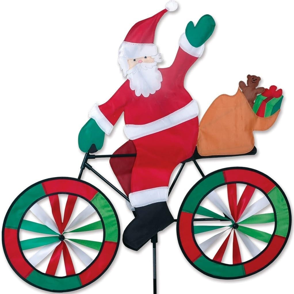 Christmas Santa Claus Bike Spinner 30 Inches 25996 Heartland Flags