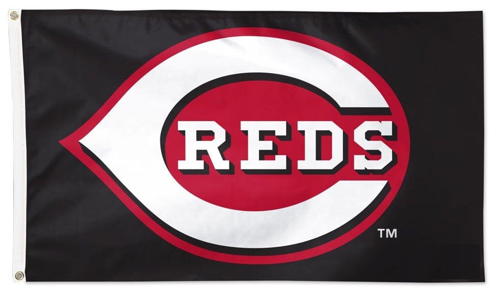 Cincinnati Reds Flag 3x5 Black 2 Sided 41589321 Heartland Flags