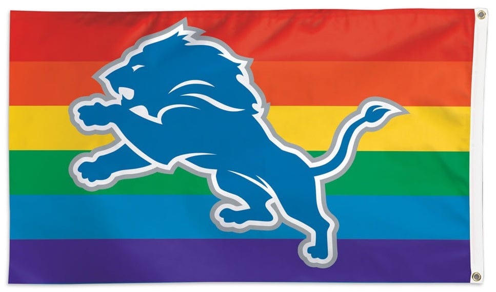 Detroit Lions Flag 3x5 Pride Rainbow 32418321 Heartland Flags