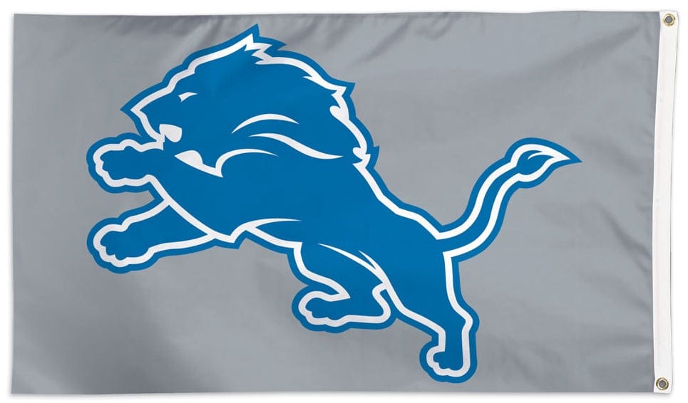 Detroit Lions Flag 3x5 Silver Logo Single Sided 38907117 Heartland Flags