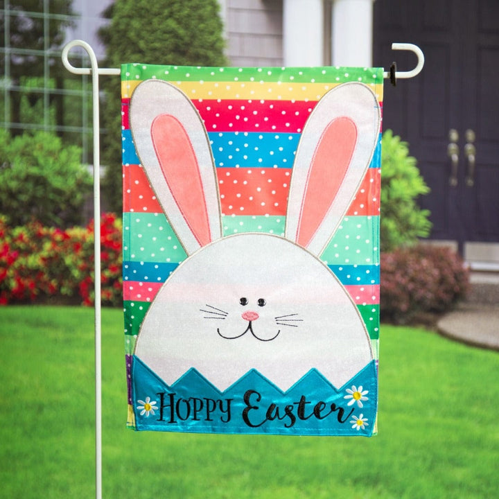 Easter Egg Bunny Garden Flag 2 Sided Applique 169678 Heartland Flags