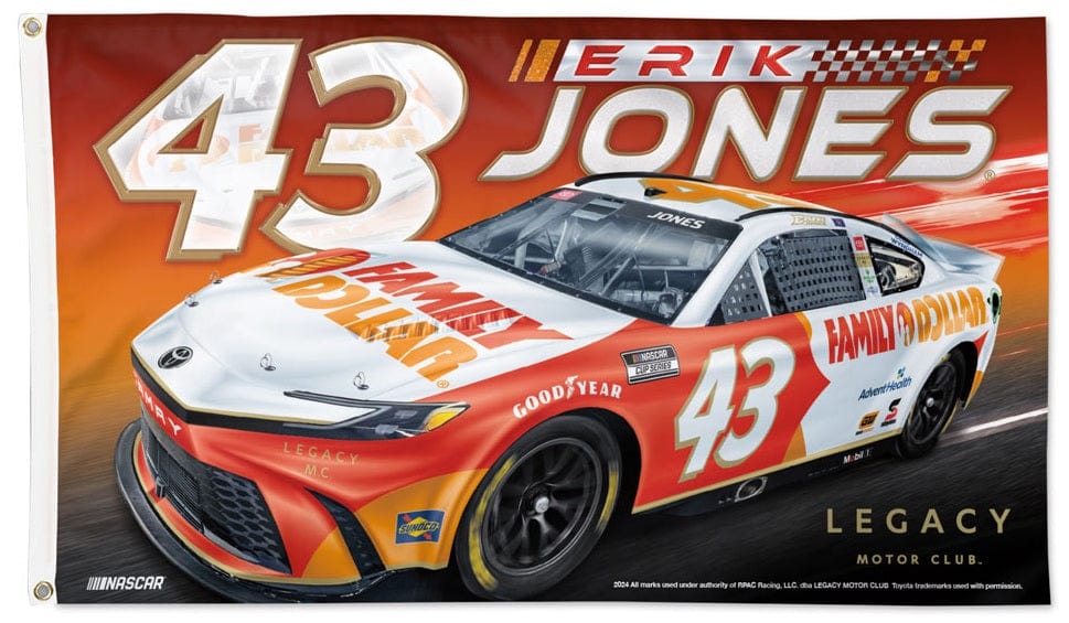Erik Jones Flag 3x5 Family Dollar Race Car 2024 77833324 Heartland Flags
