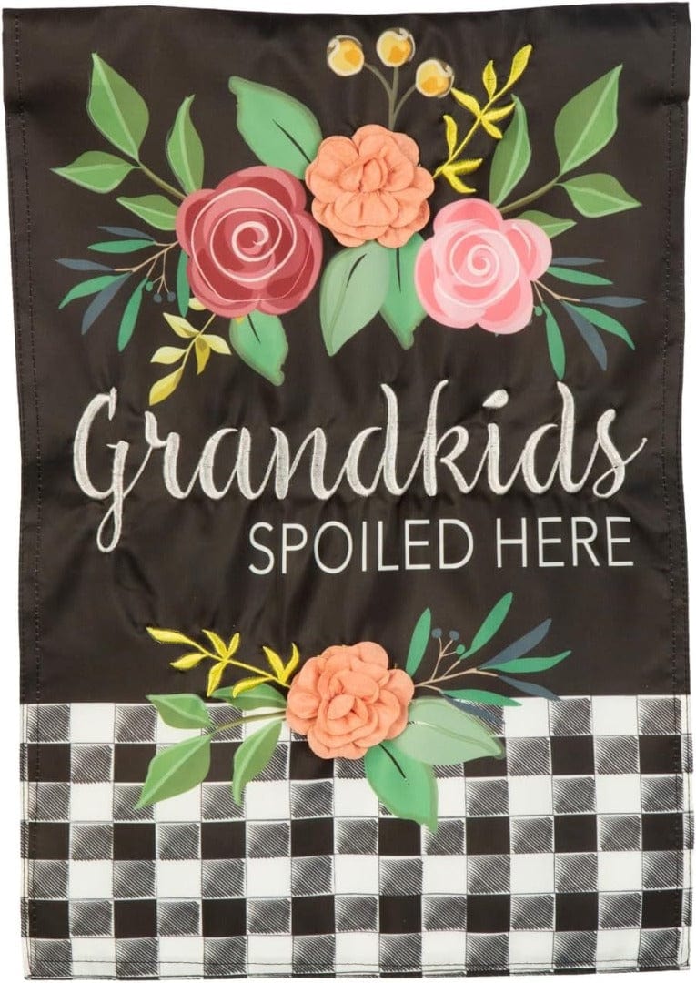Grandkids Spoiled Here Applique Garden Flag 2 Sided 169601 Heartland Flags