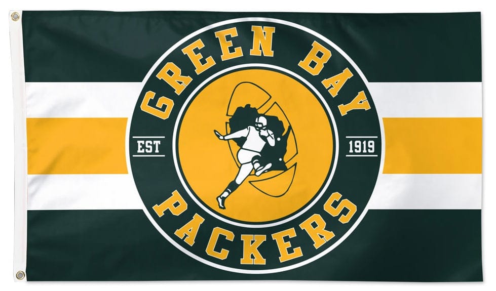 Green Bay Packers Flag 3x5 Retro Logo 45300321 Heartland Flags