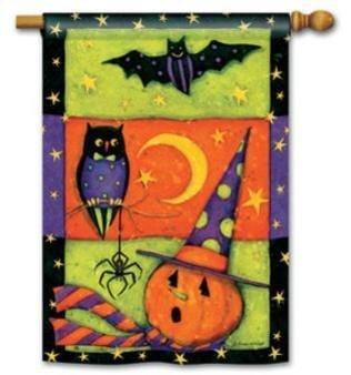 Halloween Night Owl Flag 2 Sided Decorative Banner 94483 Heartland Flags