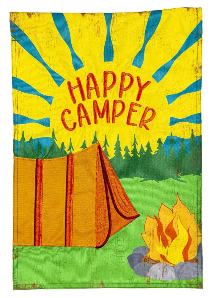 Happy Camper Garden Flag 2 Sided Applique Camping 169513 Heartland Flags