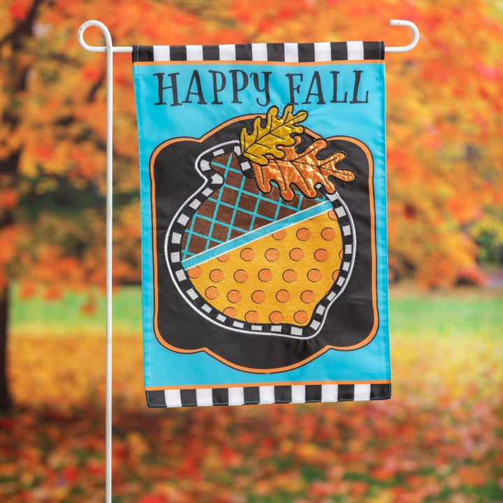 Happy Fall Acorn Garden Flag 2 Sided Applique 169529 Heartland Flags