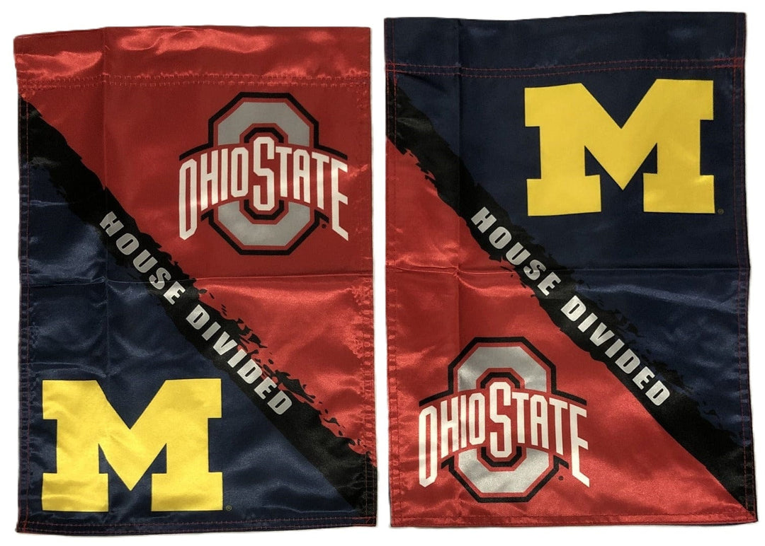 House Divided Garden Flag Ohio State vs Michigan 2 Sided 83955 Heartland Flags