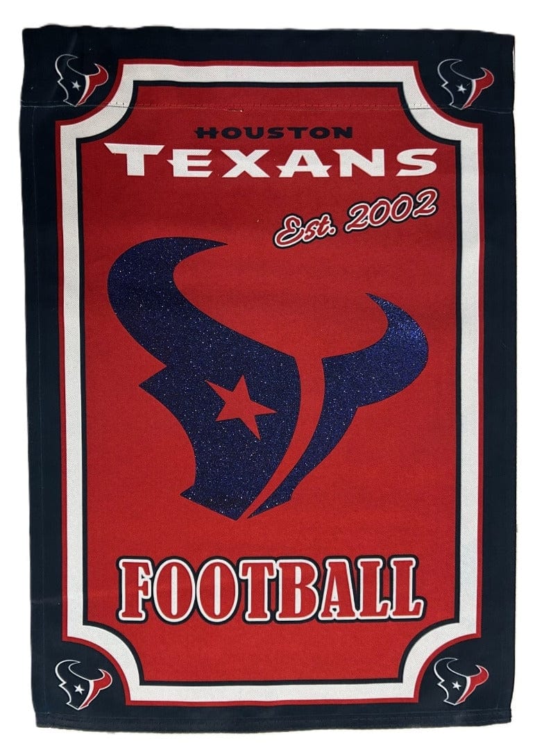 Houston Texans Football Garden Flag 2 Sided Sparkle Z14S3812BL Heartland Flags