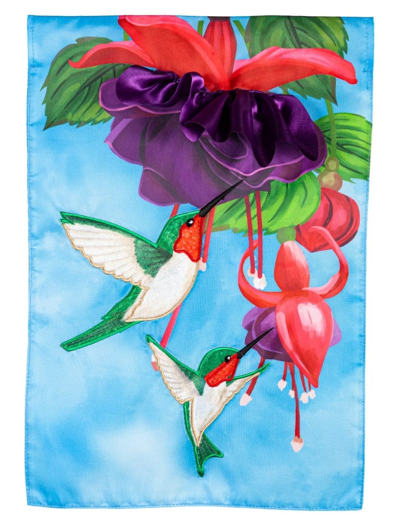 Hummingbirds Garden Flag Applique 2 Sided 169682 Heartland Flags