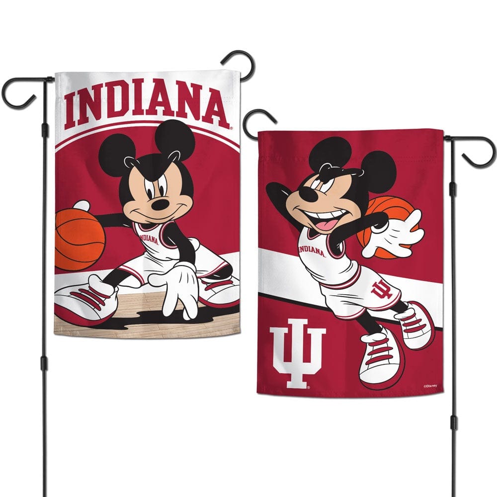 Indiana Hoosiers Garden Flag 2 Sided Mickey Mouse Basketball 23432222 Heartland Flags