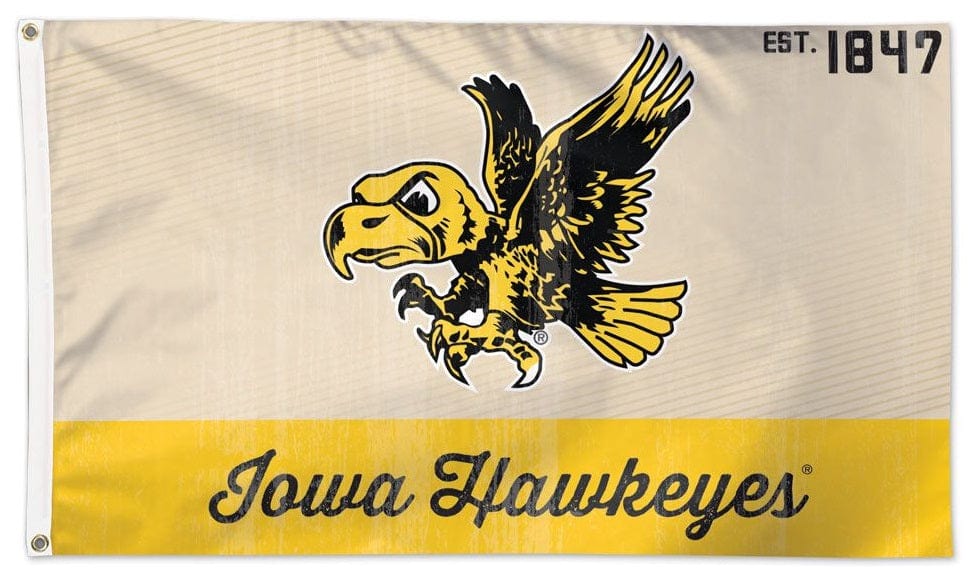 Iowa Hawkeyes Flag 3x5 Vintage Herky Logo 08210118 Heartland Flags