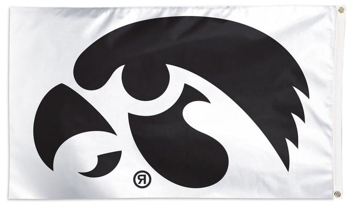 Iowa Hawkeyes Flag 3x5 White Black Tigerhawk 37238321 Heartland Flags