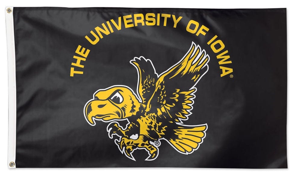 Iowa Hawkeyes Vintage Flag 3x5 Retro Logo Black 32337321 Heartland Flags