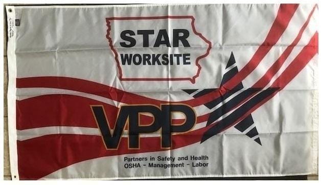 Iowa Star Worksite Flag OSHA VPP - All Sizes 896579 Heartland Flags