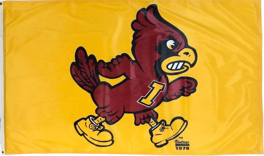 Iowa State Cyclones Flag 3x5 Vintage Cy Gold 2 Sided or Single Sided 45669 Heartland Flags