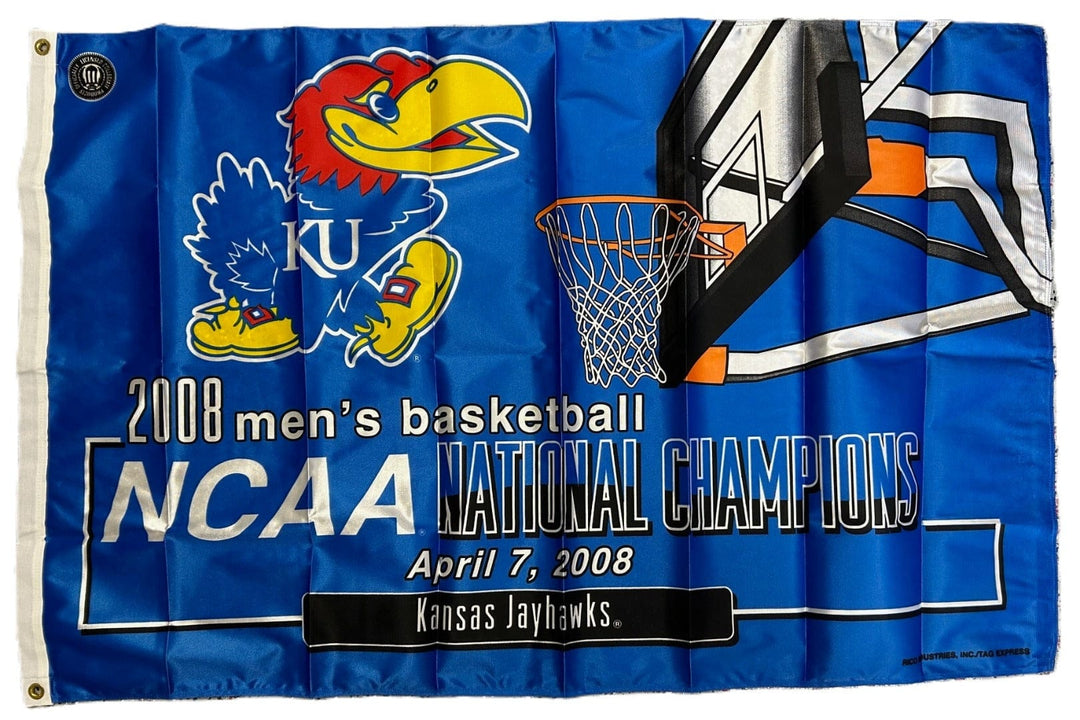 Kansas Jayhawks Flag 2008 Basketball National Champions 3x5 FGB310101BC8 Heartland Flags