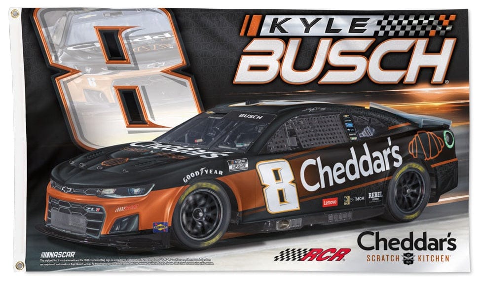 Kyle Busch Flag 3x5 Cheddar's Race Car 2024 77574324 Heartland Flags