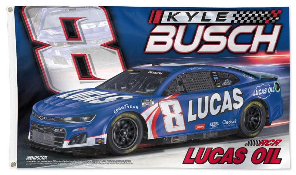 Kyle Busch Flag 3x5 Lucas Oil Race Car 2024 77577324 Heartland Flags