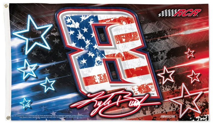 Kyle Busch Flag 3x5 Red White and Blue 77543324 Heartland Flags