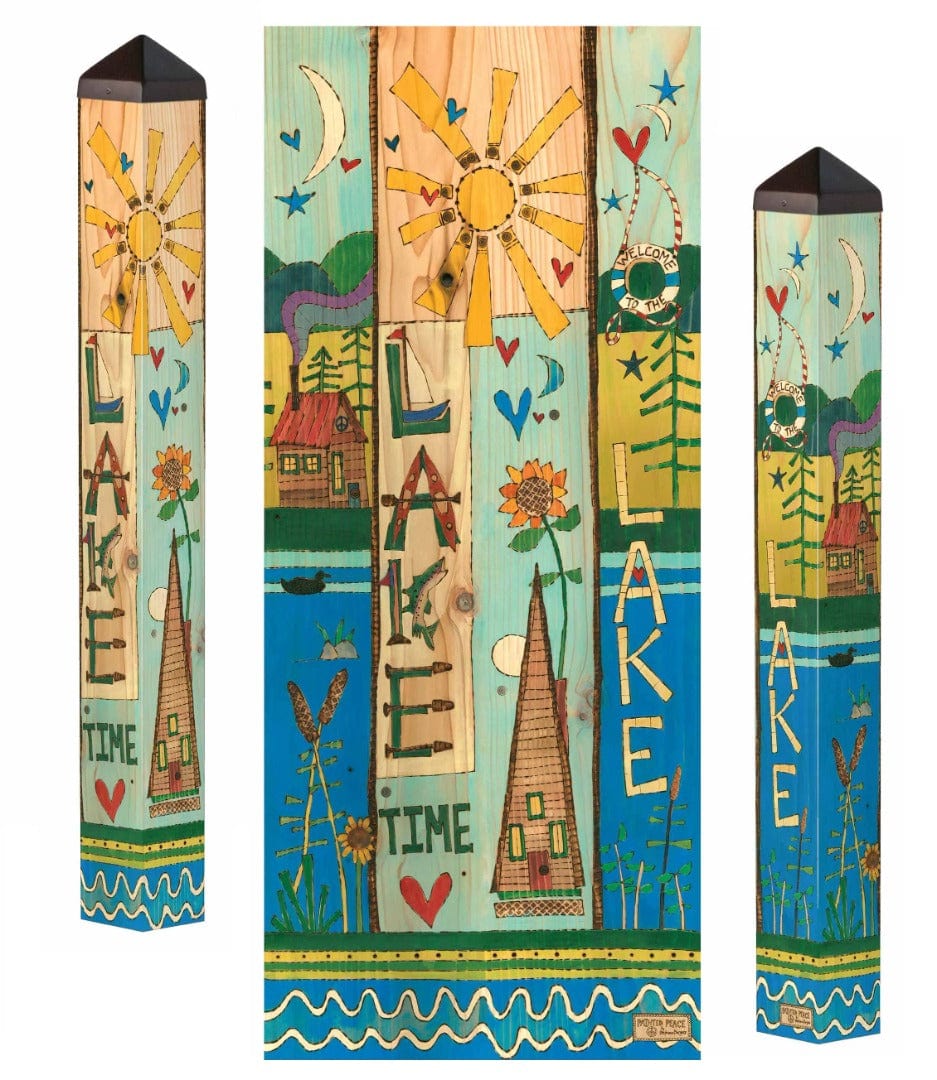 Lake Time Art Pole 40 Inches Tall Stephanie Burgess PL40027 Heartland Flags