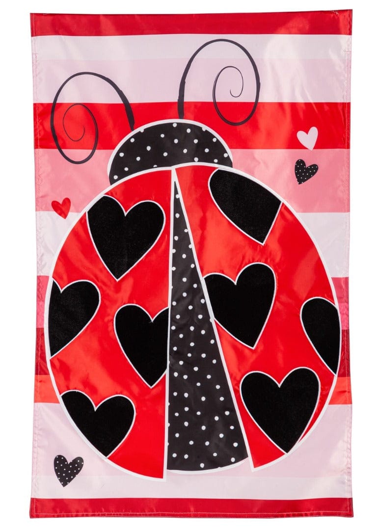 Love Bug Valentine Banner 2 Sided Applique 159688 Heartland Flags