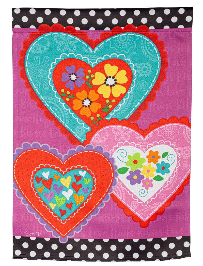 Lovely Hearts Valentine Garden Flag 2 Sided 14S11466 Heartland Flags