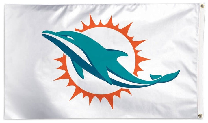 Miami Dolphins Flag 3x5 Logo White 32553321 Heartland Flags