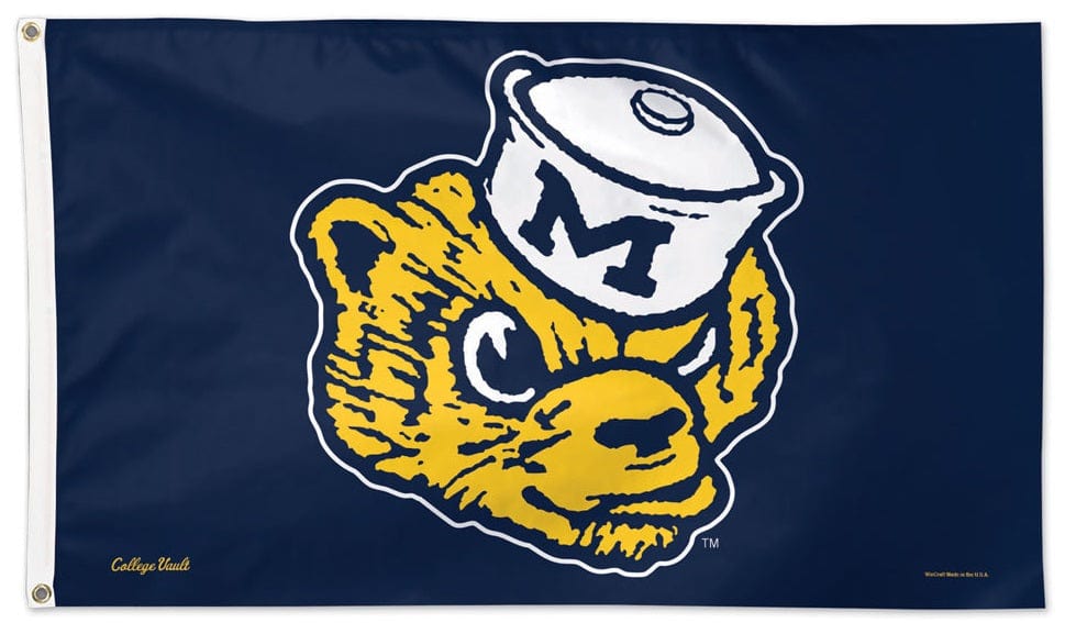 Michigan Wolverines Flag 3x5 Vault Logo Vintage Throwback 08637115 Heartland Flags