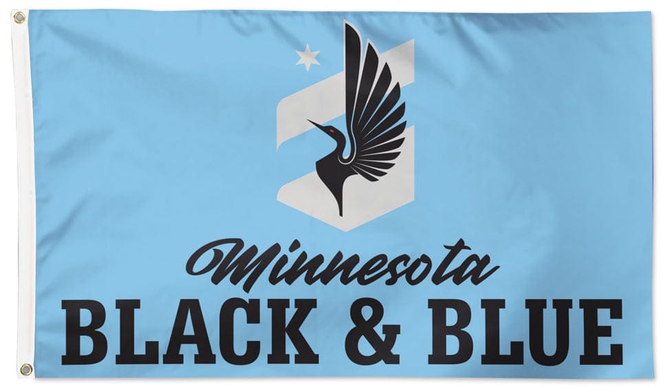 Minnesota United FC Flag 3x5 Black and Blue 40951321 Heartland Flags