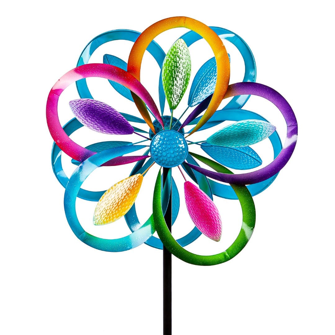 Multi Color Rings Wind Spinner 75 Inches Tall heartlandflags