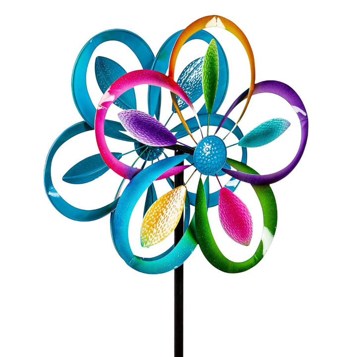 Multi Color Rings Wind Spinner 75 Inches Tall heartlandflags