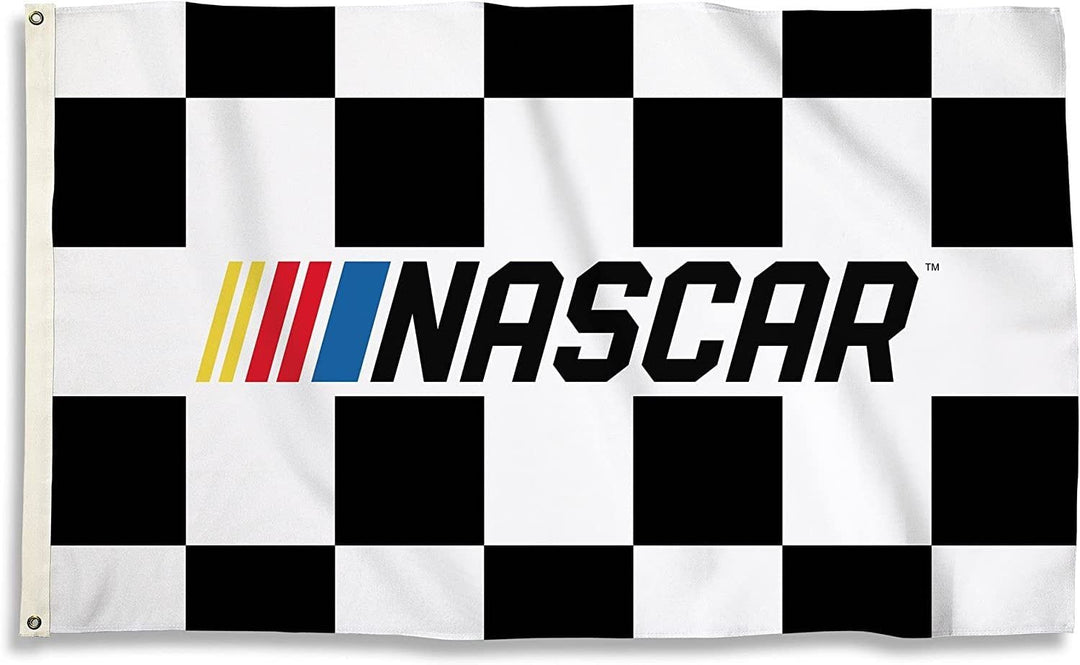 NASCAR Checkered Flag 3x5 With Logo 2 Sided 10878 Heartland Flags